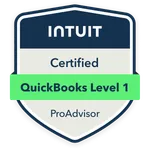 QuickBooks ProAdvisor Level 1 certification badge